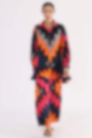 Black Bemberg Printed Shirt by Studio Moda India at Pernia's Pop Up Shop