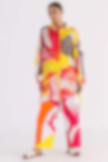 Multi-Colored Cotton Box Pleated Shirt by Studio Moda India at Pernia's Pop Up Shop