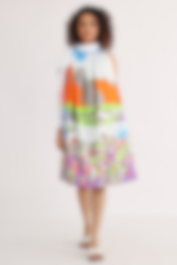 Multi-Colored Cotton Printed Halter Dress by Studio Moda India