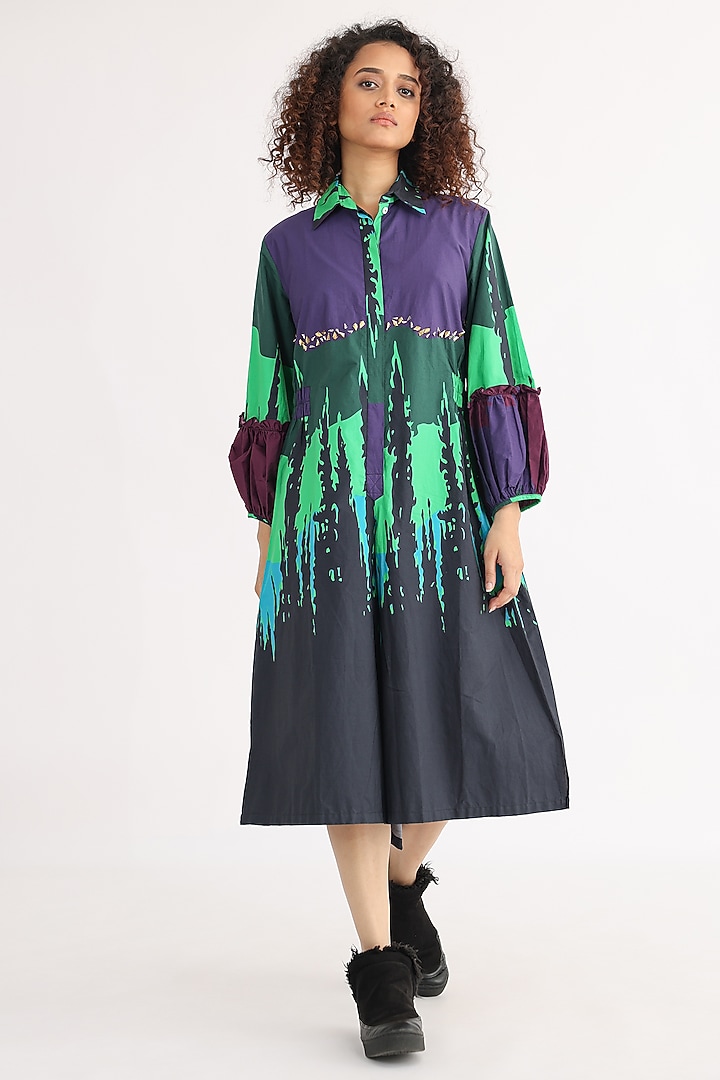Black Cotton Printed Jumpsuit by Studio Moda India at Pernia's Pop Up Shop