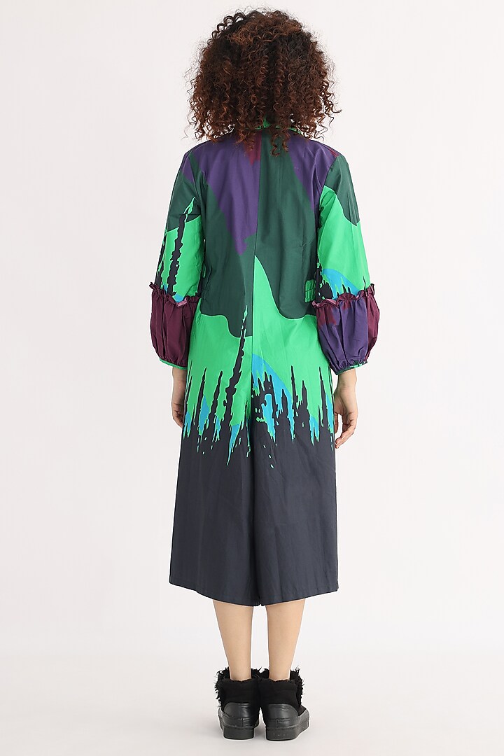 Black Cotton Printed Jumpsuit by Studio Moda India at Pernia's Pop Up Shop