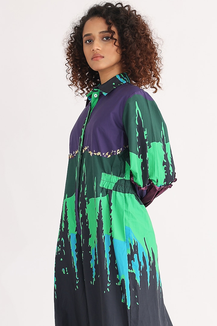 Black Cotton Printed Jumpsuit by Studio Moda India at Pernia's Pop Up Shop