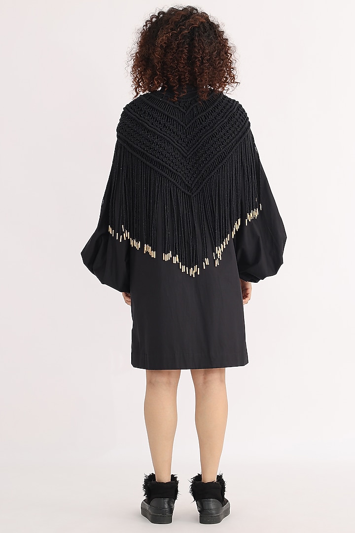 Black Cotton A-Line Vacation Dress by Studio Moda India at Pernia's Pop Up Shop