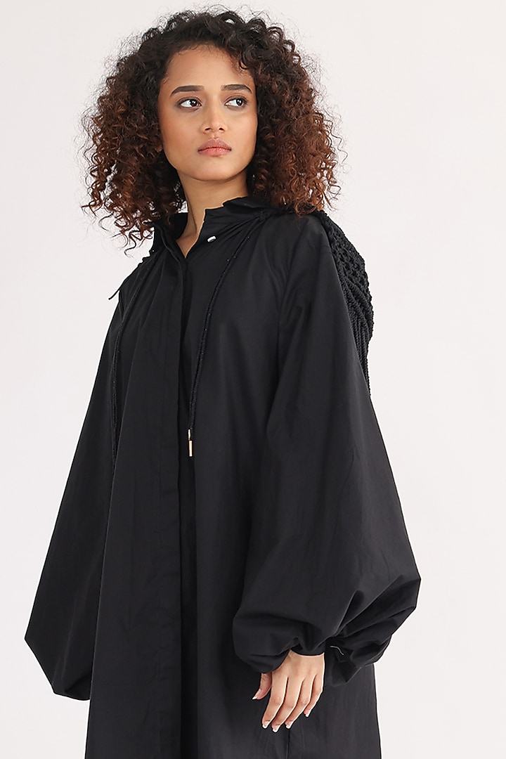 Black Cotton A-Line Vacation Dress by Studio Moda India at Pernia's Pop Up Shop