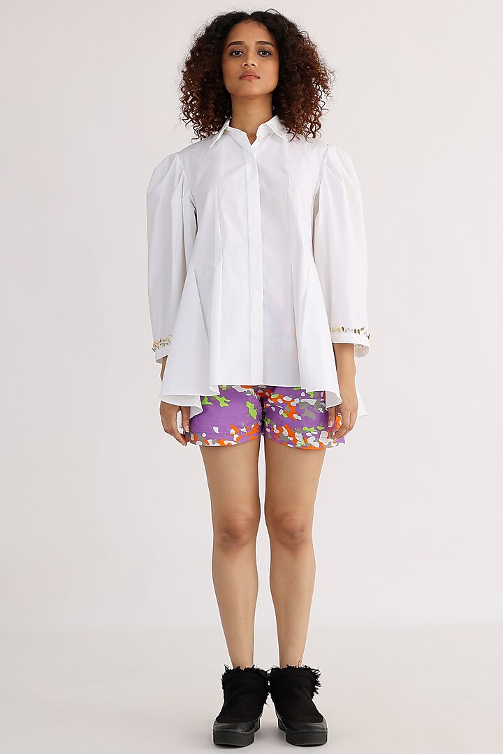 White Cotton Shirt by Studio Moda India at Pernia's Pop Up Shop