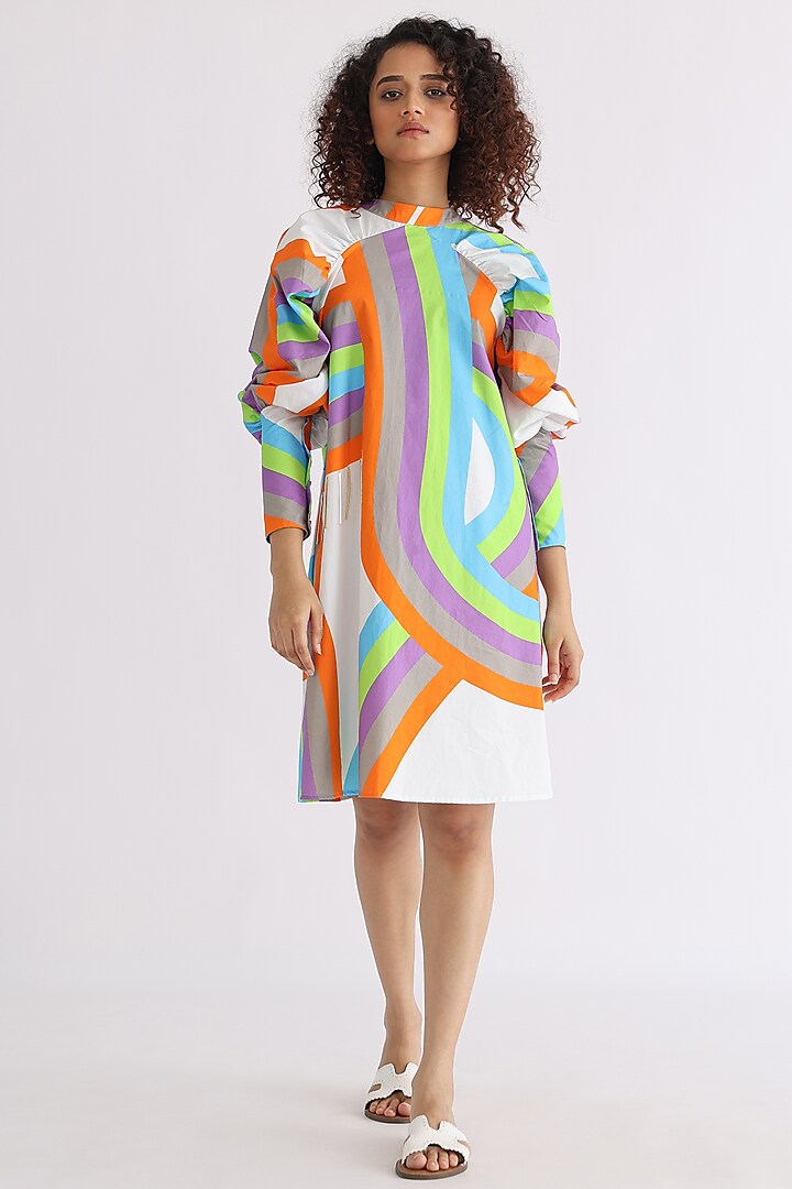 Multi-Colored Cotton Printed Dress by Studio Moda India at Pernia's Pop Up Shop