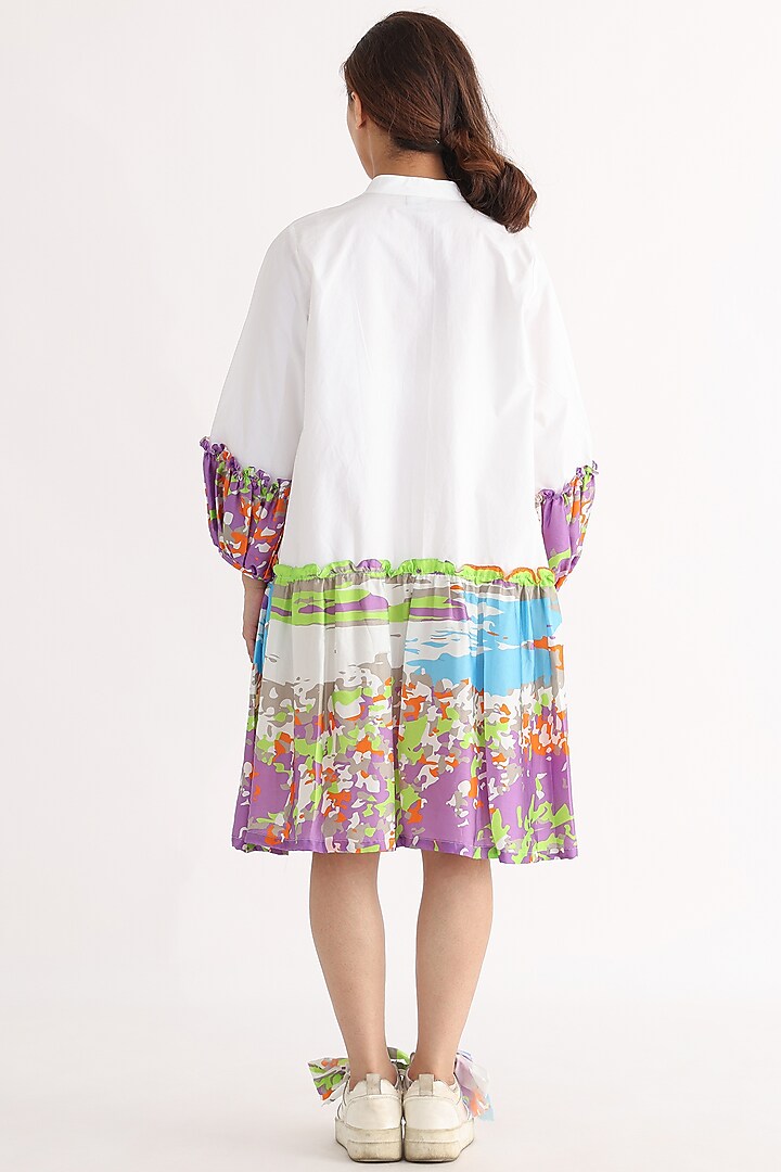 Multi-Colored Cotton & Bemberg Printed Summer Dress by Studio Moda India at Pernia's Pop Up Shop