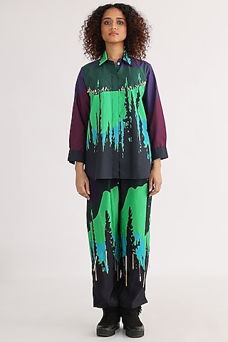 Multi-Colored Cotton Printed Co-Ord Set by Studio Moda India