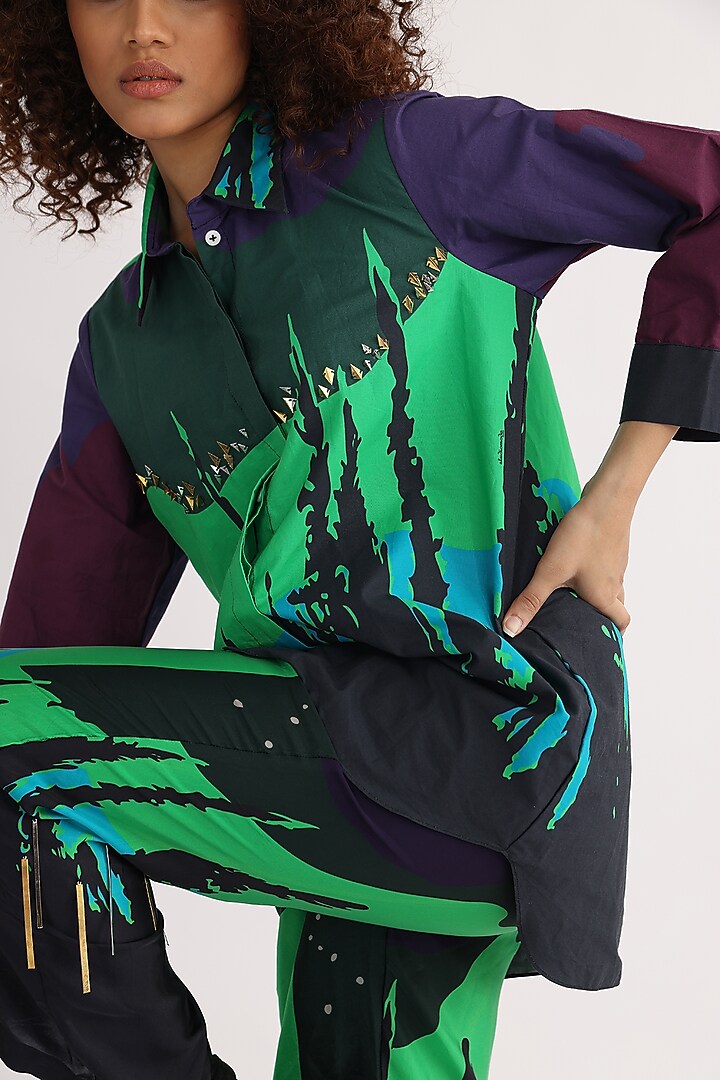 Multi-Colored Cotton Printed Co-Ord Set by Studio Moda India at Pernia's Pop Up Shop