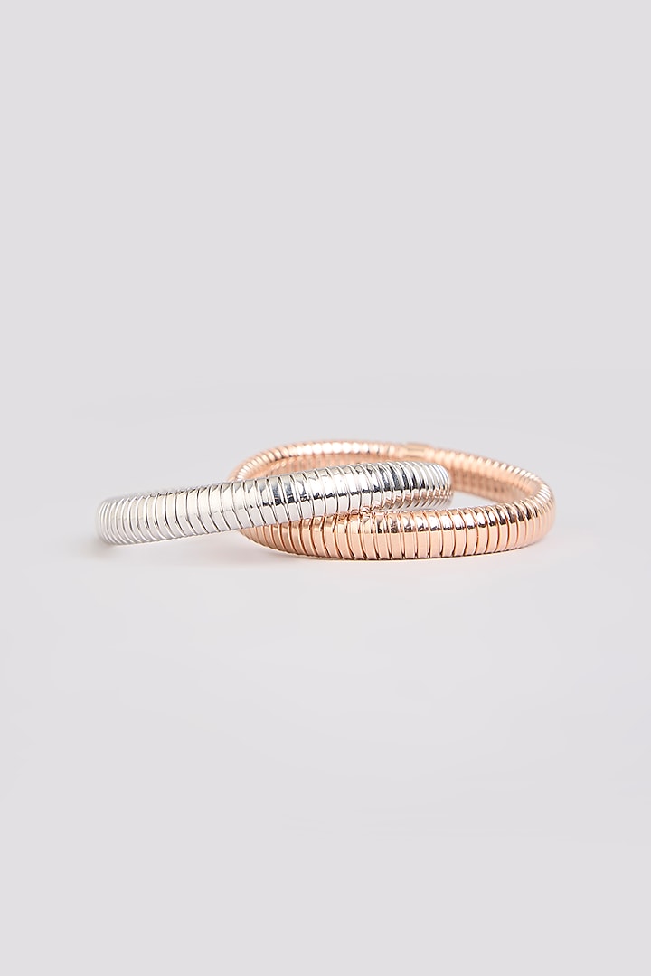 Two-Tone Finish Bangle In Sterling Silver by MISS JO at Pernia's Pop Up Shop