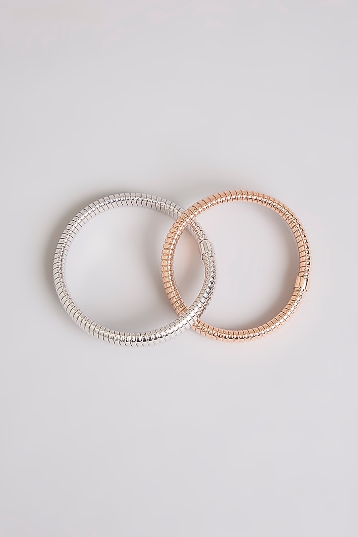 Two-Tone Finish Bangle In Sterling Silver by MISS JO at Pernia's Pop Up Shop