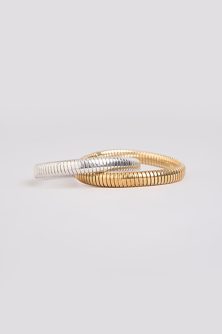 Two-Tone Finish Bangle In Sterling Silver by MISS JO at Pernia's Pop Up Shop