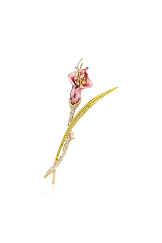 green emerald velvet dress Women's Vintage Gold Leaf Inlaid pearl-diamond brooch-dress Safety Pin