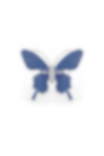 White Rhodium Finish Sapphire Spinel Stone Statement Brooch In Sterling Silver by MISS JO at Pernia's Pop Up Shop