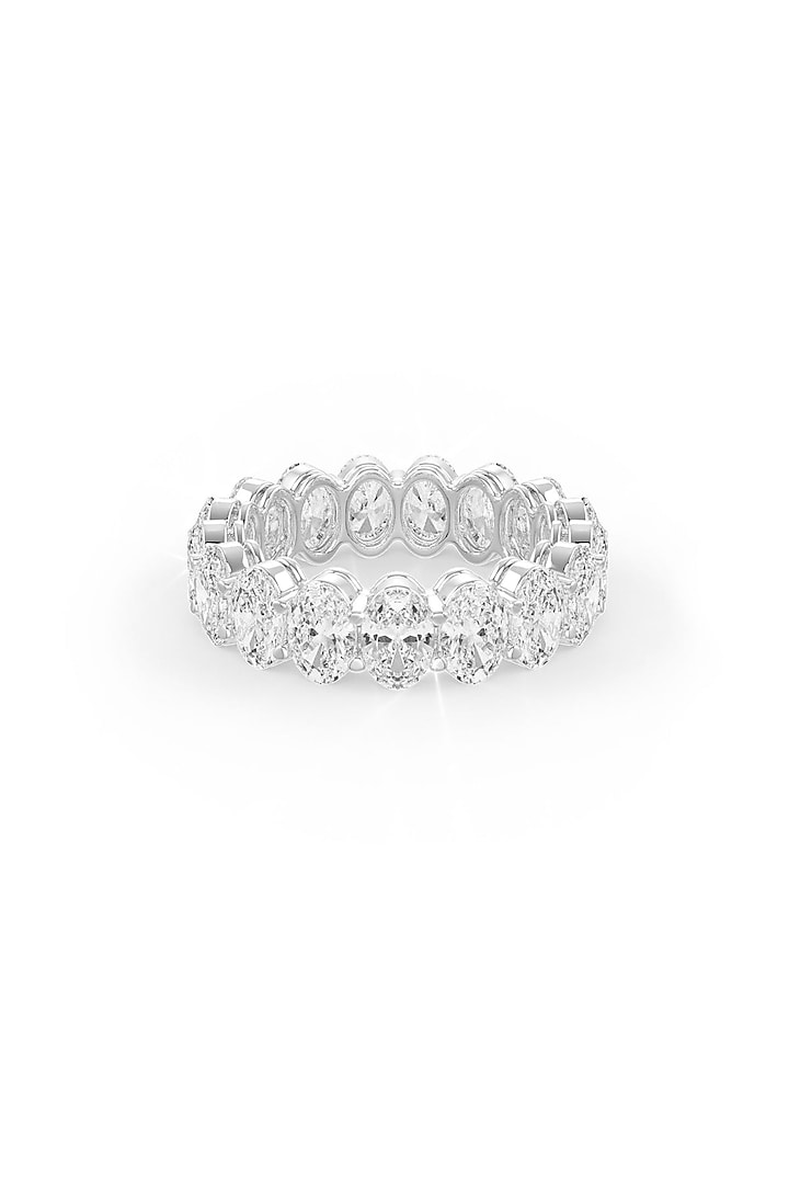 White Rhodium Finish Cubic Zirconia Ring In Sterling Silver by MISS JO at Pernia's Pop Up Shop