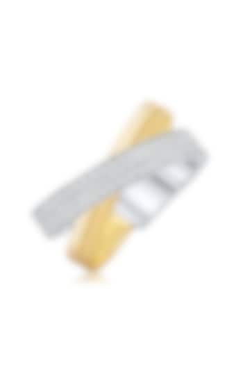 Gold Finish Cubic Zirconia & Yellow Stone Ring In Sterling Silver by MISS JO at Pernia's Pop Up Shop