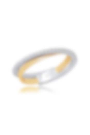 Gold Finish Cubic Zirconia & Yellow Stone Ring In Sterling Silver by MISS JO at Pernia's Pop Up Shop