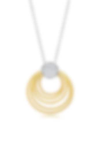 Gold Finish Cubic Zirconia & Yellow Stone Aria Grande Pendant Necklace In Sterling Silver by MISS JO at Pernia's Pop Up Shop