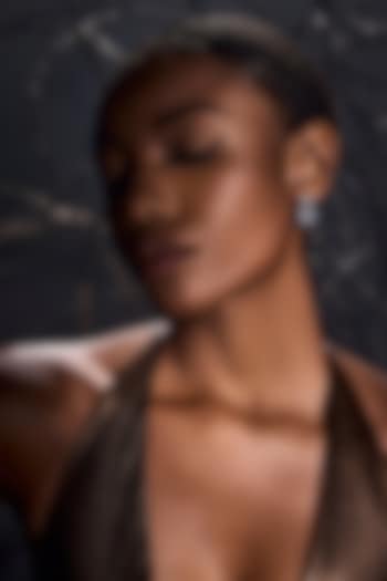 White Rhodium Finish Cubic Zirconia Stellar Emerald Dangler Earrings In Sterling Silver by MISS JO at Pernia's Pop Up Shop