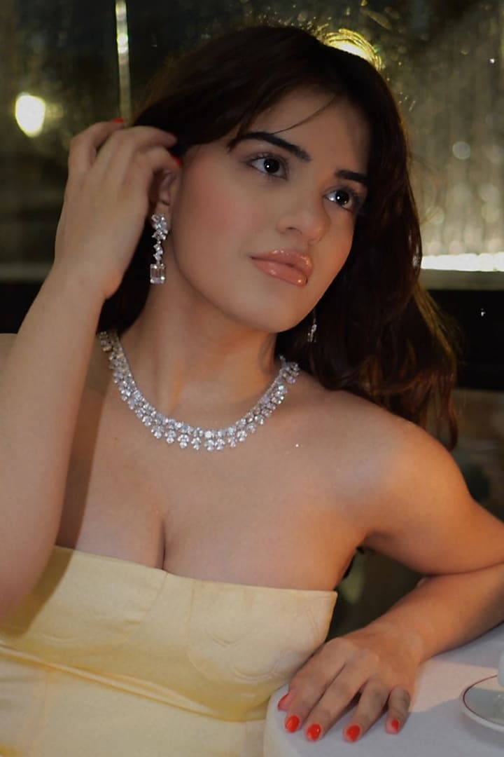 White Rhodium Finish Cubic Zirconia Princess Necklace In Sterling Silver by MISS JO at Pernia's Pop Up Shop