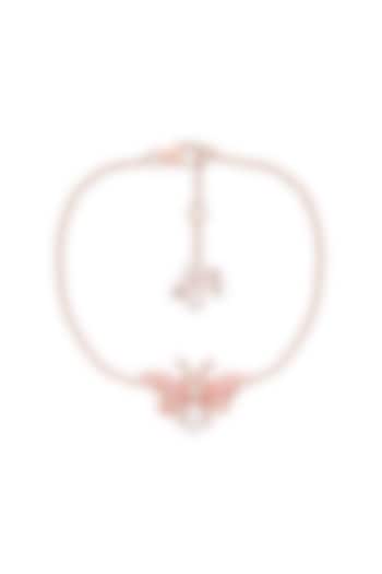 Rose Gold Finish Pink Enameled Pearl Bracelet In Sterling Silver by MISS JO at Pernia's Pop Up Shop