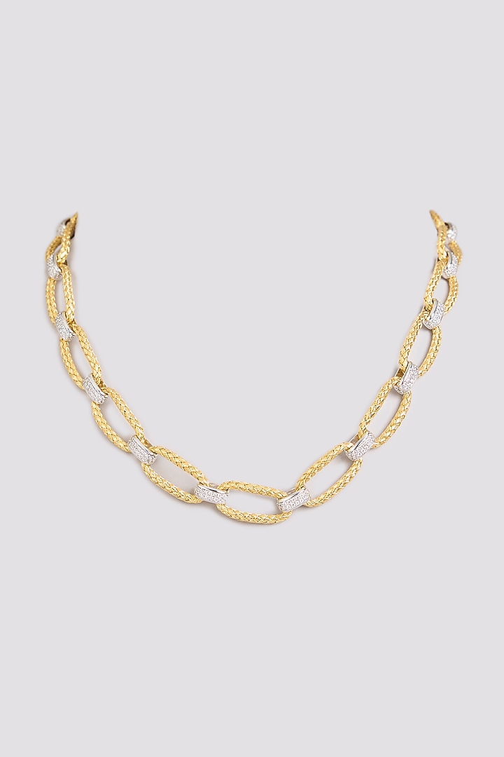 Gold Finish Necklace In Sterling Silver by MISS JO at Pernia's Pop Up Shop