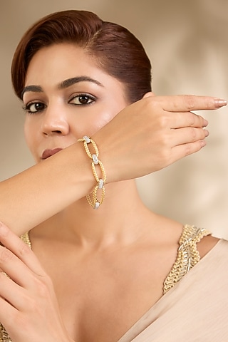 Gold Finish Bracelet In Sterling Silver by MISS JO