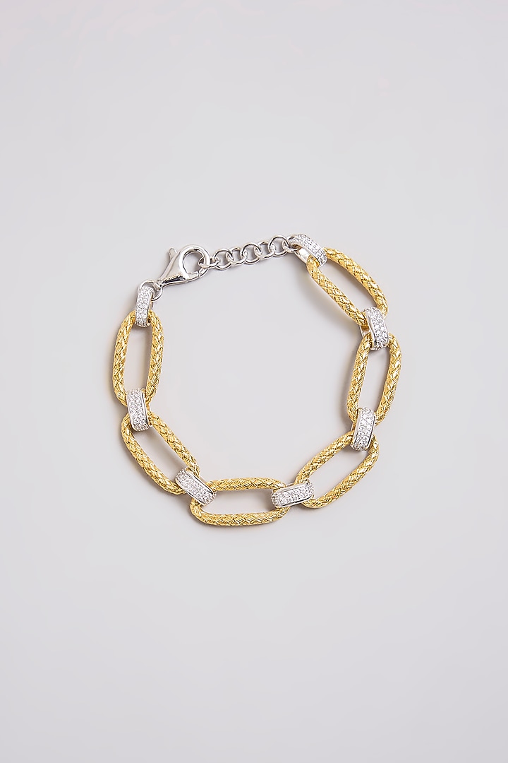 Gold Finish Bracelet In Sterling Silver by MISS JO at Pernia's Pop Up Shop