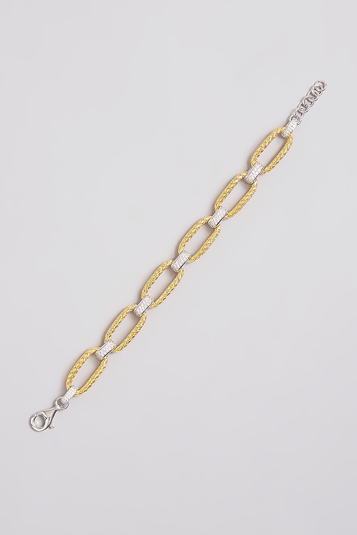 Gold Finish Bracelet In Sterling Silver by MISS JO at Pernia's Pop Up Shop