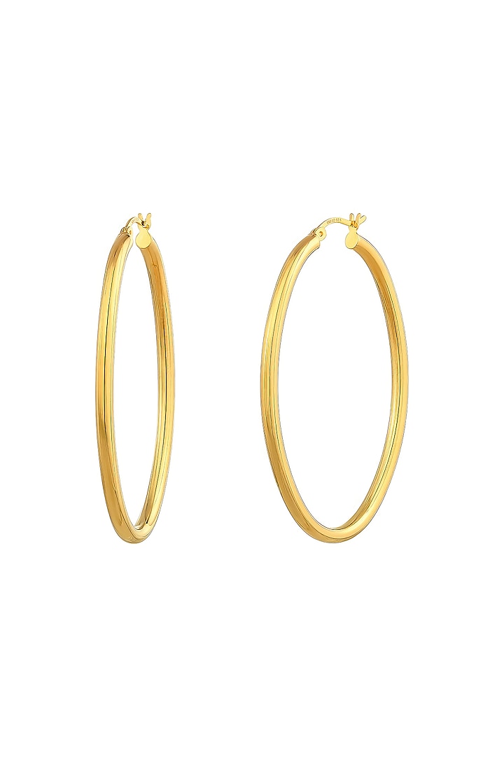 Gold Plated Oval Hoop Earrings In Sterling Silver by MISS JO at Pernia's Pop Up Shop