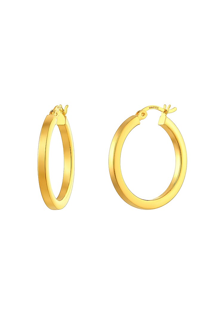 Gold Plated Hoop Earrings In Sterling Silver by MISS JO at Pernia's Pop Up Shop