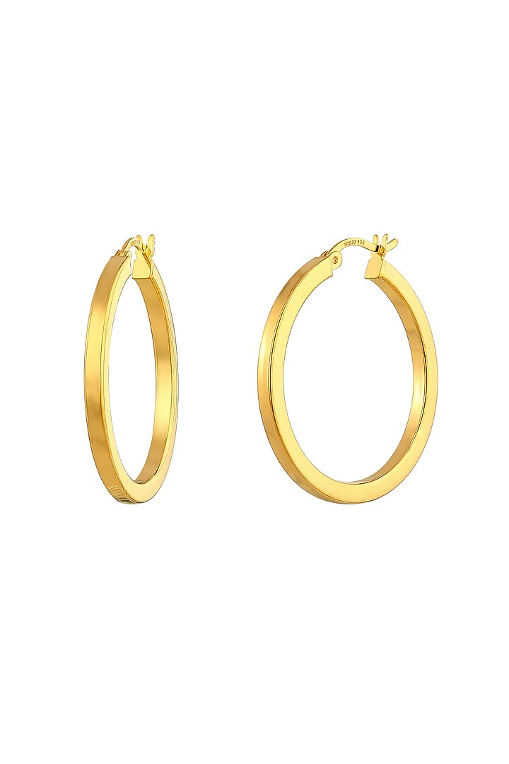 Gold Plated Hoop Earrings In Sterling Silver by MISS JO at Pernia's Pop Up Shop
