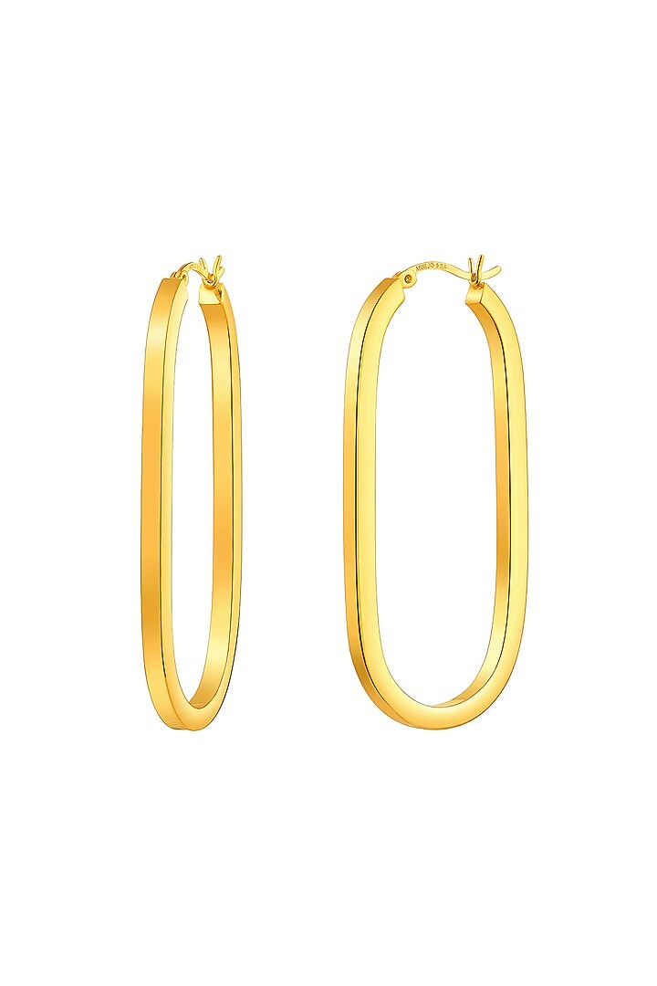 Gold Plated U-shaped Hoop Earrings In Sterling Silver by MISS JO at Pernia's Pop Up Shop