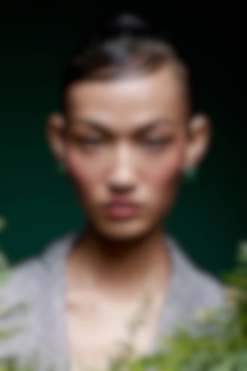 White Rhodium Finish Emerald Spinel Stone Huggie Earrings In Sterling Silver by MISS JO at Pernia's Pop Up Shop