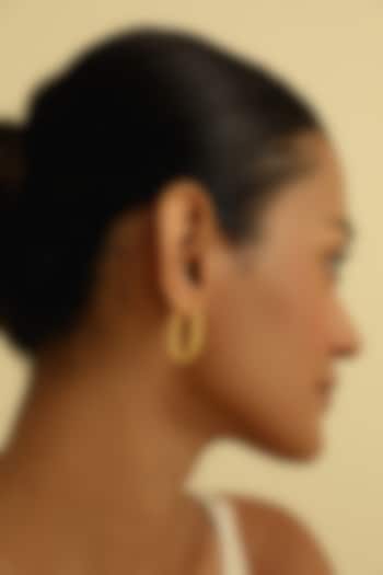 Gold Plated U-shaped Medium Hoop Earrings In Sterling Silver by MISS JO at Pernia's Pop Up Shop