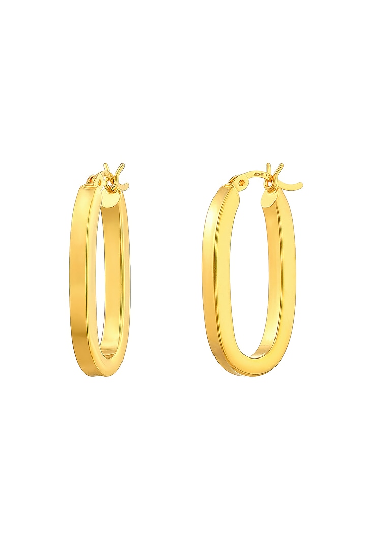 Gold Plated U-shaped Medium Hoop Earrings In Sterling Silver by MISS JO at Pernia's Pop Up Shop