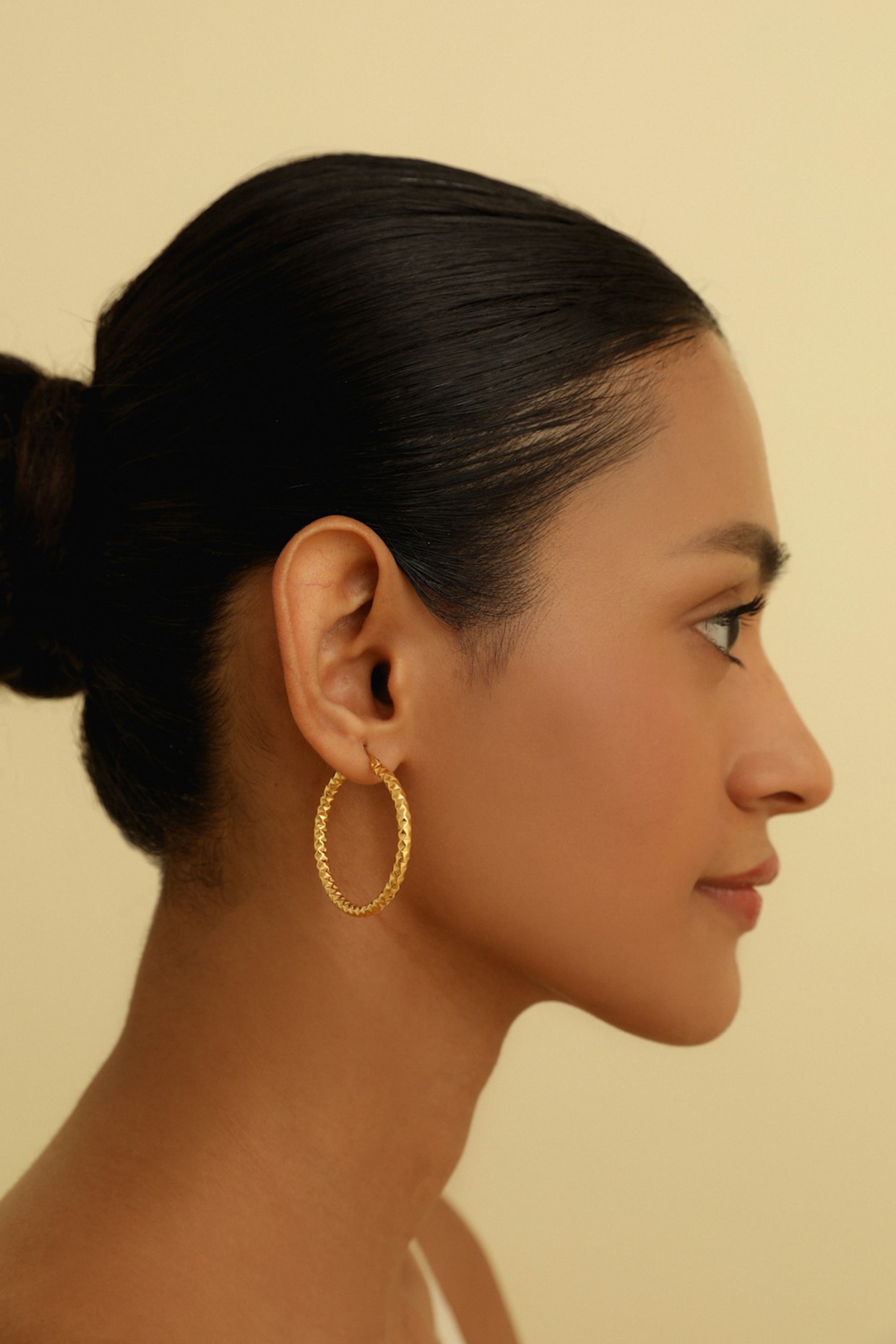 Sterling Silver 14 Kt Gold Large Hoop Earrings 14K Gold Womens