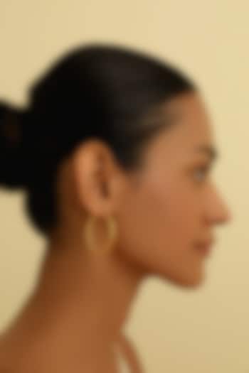 Gold Plated Large Hoop Earrings In Sterling Silver by MISS JO at Pernia's Pop Up Shop