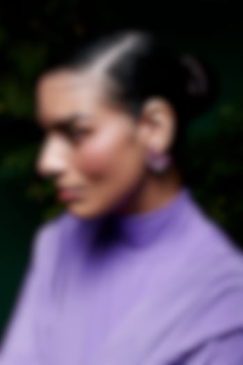 White Rhodium Finish Ruby Spinel Stone Butterfly Stud Earrings In Sterling Silver by MISS JO at Pernia's Pop Up Shop