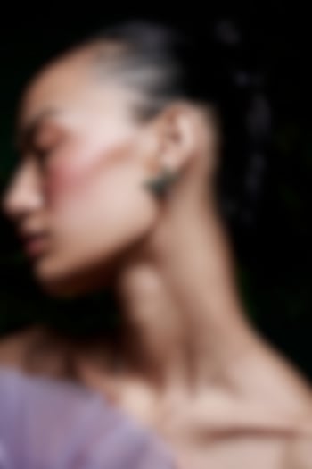 White Rhodium Finish Emerald Spinel Stone Dragonfly Stud Earrings In Sterling Silver by MISS JO at Pernia's Pop Up Shop