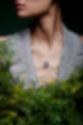 White Rhodium Finish Sapphire Blue Spinel Stone Pendant Necklace In Sterling Silver by MISS JO at Pernia's Pop Up Shop