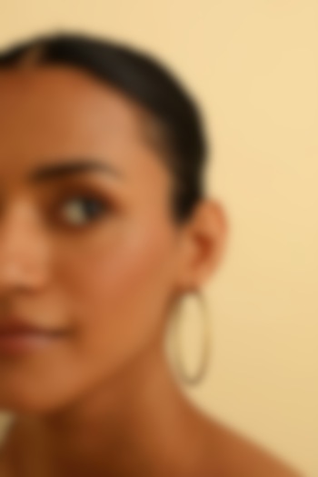 Gold Plated Textured Hoop Earrings In Sterling Silver by MISS JO at Pernia's Pop Up Shop