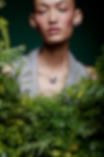 White Rhodium Finish Sapphire Spinel Stone Butterfly Pendant Necklace In Sterling Silver by MISS JO at Pernia's Pop Up Shop