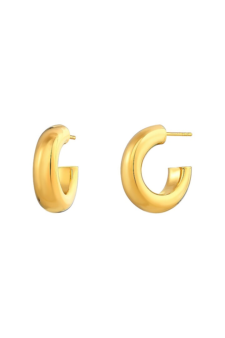 Gold Plated Small Hoop Earrings In Sterling Silver by MISS JO at Pernia's Pop Up Shop