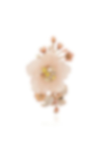 Rose Gold Finish Cubic Zirconia & Pink Onyx Brooch In Sterling Silver by MISS JO at Pernia's Pop Up Shop