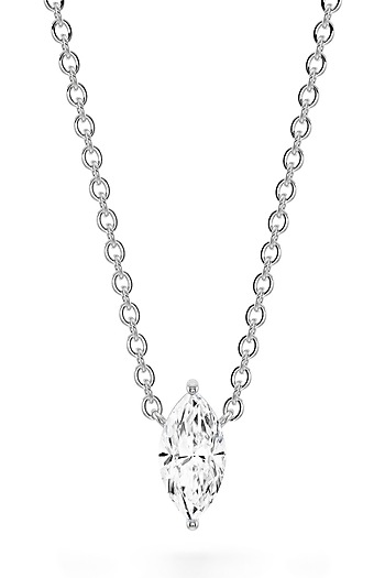 White Rhodium Finish Cubic Zirconia & Crystal Pendant Necklace In Sterling Silver by MISS JO at Pernia's Pop Up Shop