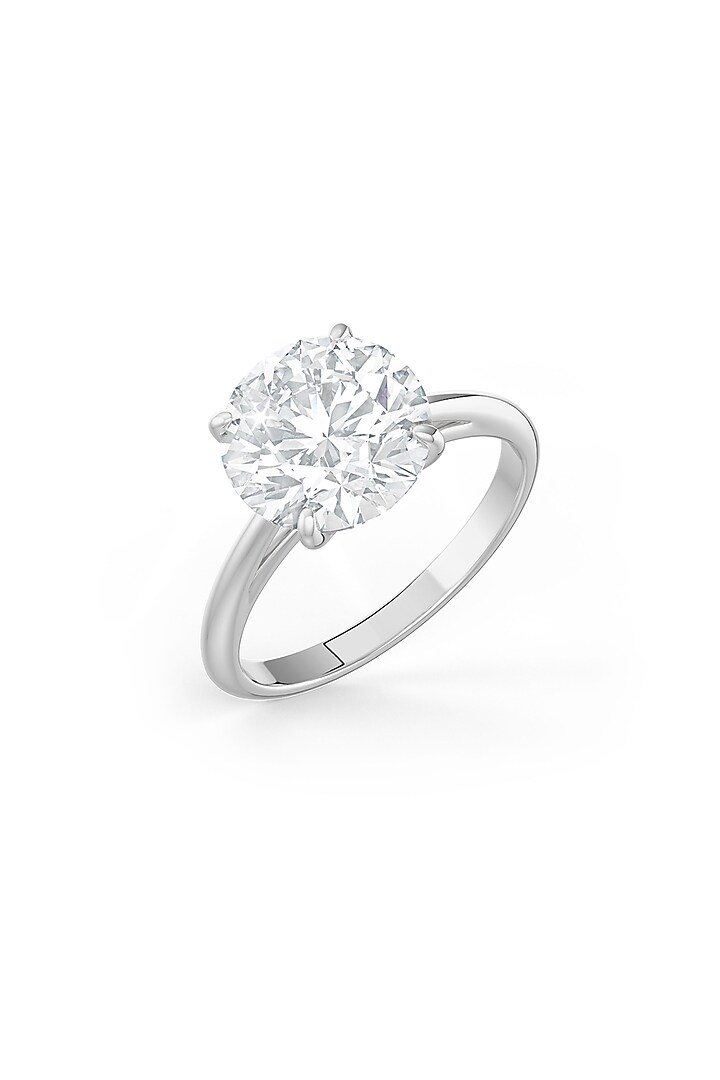 White Rhodium Finish Cubic Zirconia Crystal Ring In Sterling Silver by MISS JO at Pernia's Pop Up Shop