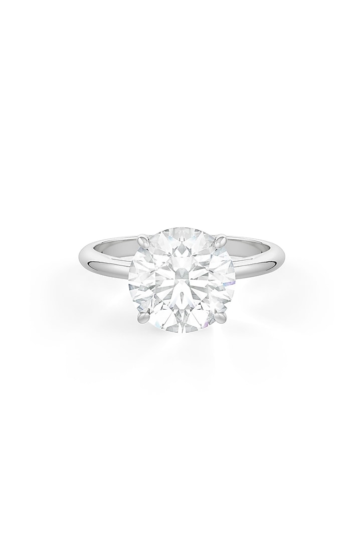 White Rhodium Finish Cubic Zirconia Crystal Ring In Sterling Silver by MISS JO at Pernia's Pop Up Shop