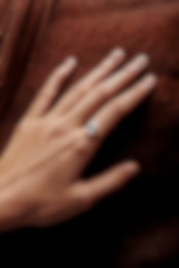 Gold Finish Emerald-Cut Cubic Zirconia Crystal Ring In Sterling Silver by MISS JO at Pernia's Pop Up Shop