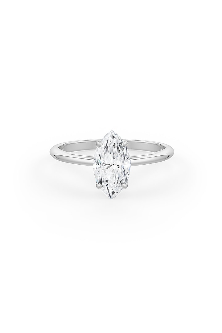Gold Finish Marquise-Cut Cubic Zirconia Crystal Ring In Sterling Silver by MISS JO at Pernia's Pop Up Shop